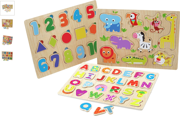 chad valley playsmart 3 pack wooden puzzles