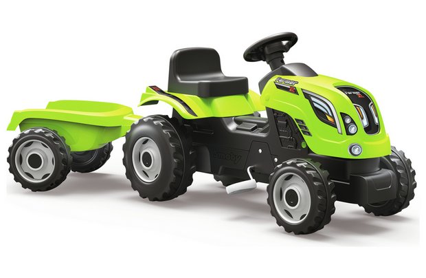 Smoby Tractor with Trailer - Green