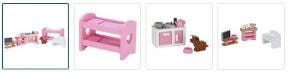 Chad Valley Wooden Dolls House Furniture Set Images