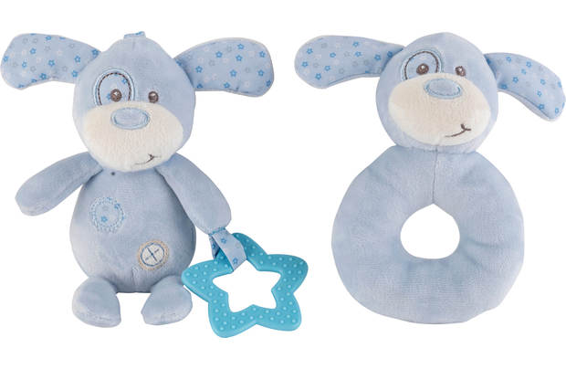 Chad Valley Baby Ring And Teether Blue Puppy